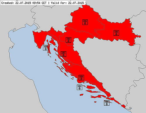 Horvátország infőjárása: hőség várható